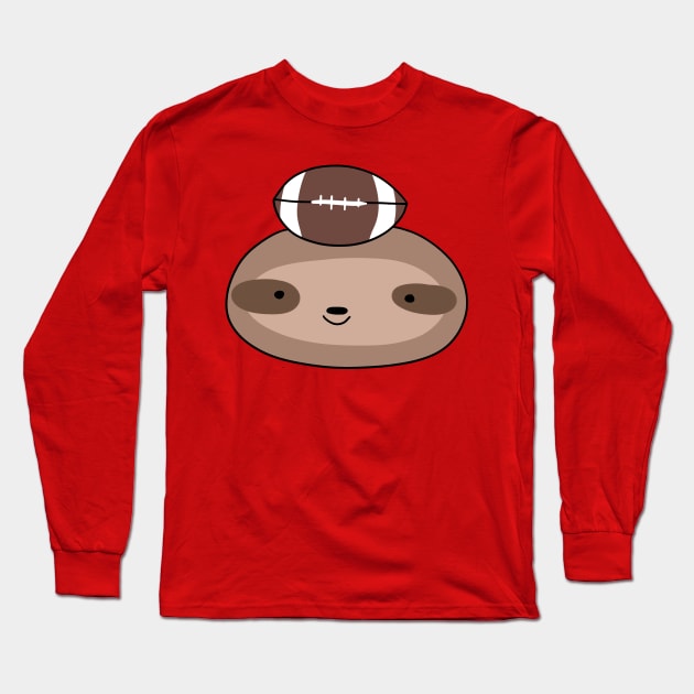 Football Face Sloth Long Sleeve T-Shirt by saradaboru